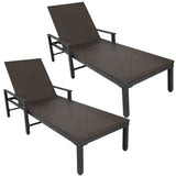 65465 Biscayne Wicker Chaise Set, Woven All Weather Steel Powder Coated Frame Lightweight Indoor Outdoor Porch Backyard Garden Balcony - Set of 2 Fire Sense/Balkene Home