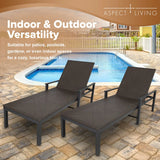 65465 Biscayne Wicker Chaise Set, Woven All Weather Steel Powder Coated Frame Lightweight Indoor Outdoor Porch Backyard Garden Balcony - Set of 2 Fire Sense/Balkene Home