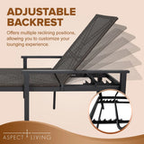 65465 Biscayne Wicker Chaise Set, Woven All Weather Steel Powder Coated Frame Lightweight Indoor Outdoor Porch Backyard Garden Balcony - Set of 2 Fire Sense/Balkene Home