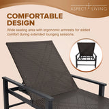 65465 Biscayne Wicker Chaise Set, Woven All Weather Steel Powder Coated Frame Lightweight Indoor Outdoor Porch Backyard Garden Balcony - Set of 2 Fire Sense/Balkene Home