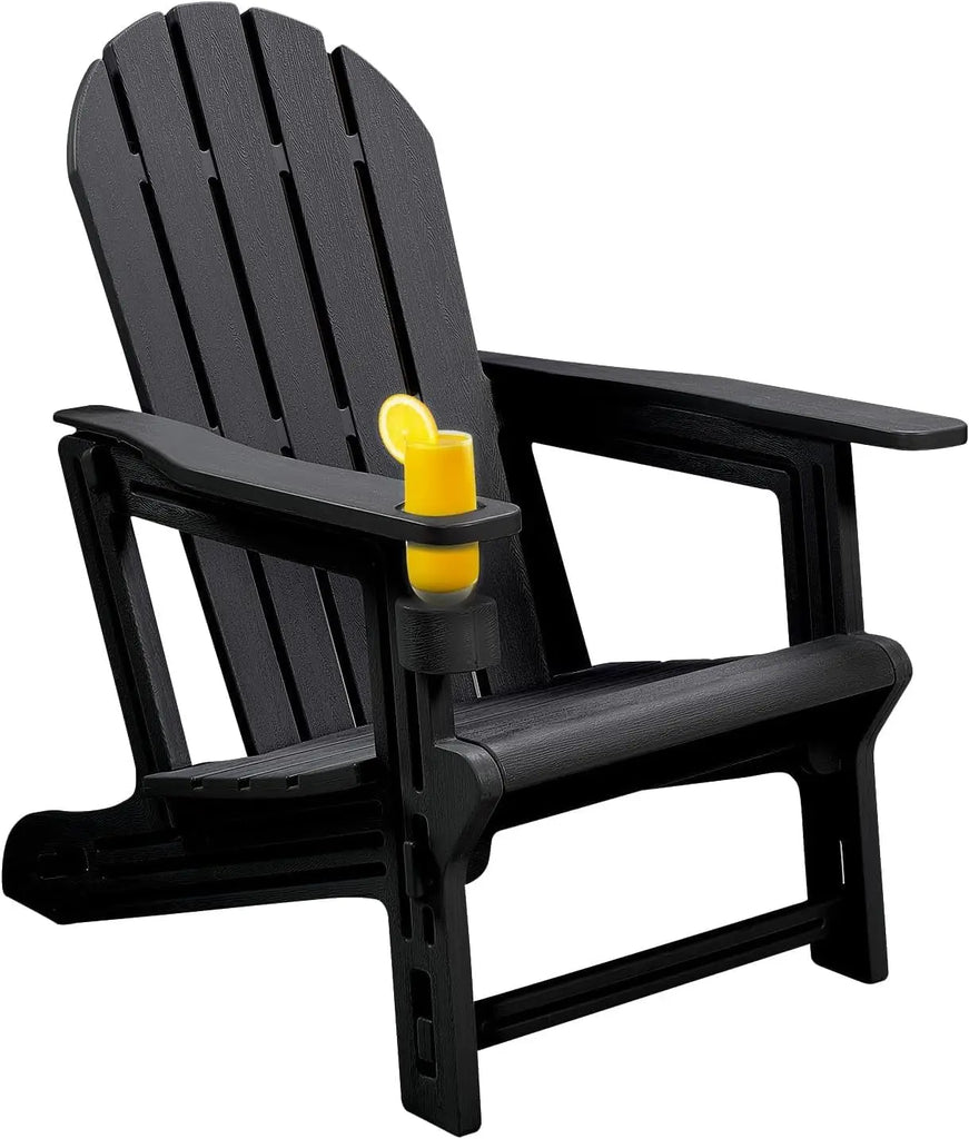 Adirondack Chair - HDPE Weather Resistant - Black Fire Sense/Balkene Home