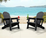 Adirondack Chair - HDPE Weather Resistant - Black Fire Sense/Balkene Home