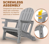 Adirondack Chair - HDPE Weather Resistant - Grey Fire Sense/Balkene Home