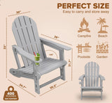 Adirondack Chair - HDPE Weather Resistant - Grey Fire Sense/Balkene Home
