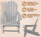 Adirondack Chair - HDPE Weather Resistant - Grey Fire Sense/Balkene Home