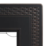 Albany 44" Rectangular Woven Aluminum Convertible Gas Fire Pit Table Fire Sense
