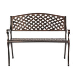 Antique Bronze Cast Aluminum Patio Bench - Fire Sense/Balkene Home