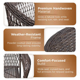 Arro Bistro Stacking Chairs, Mocha, Wicker Construction, Indoor & Outdoor - 4 Piece Set Balkene Home