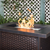 Baker 40" Square Woven Aluminum Convertible Gas Fire Pit Table Fire Sense
