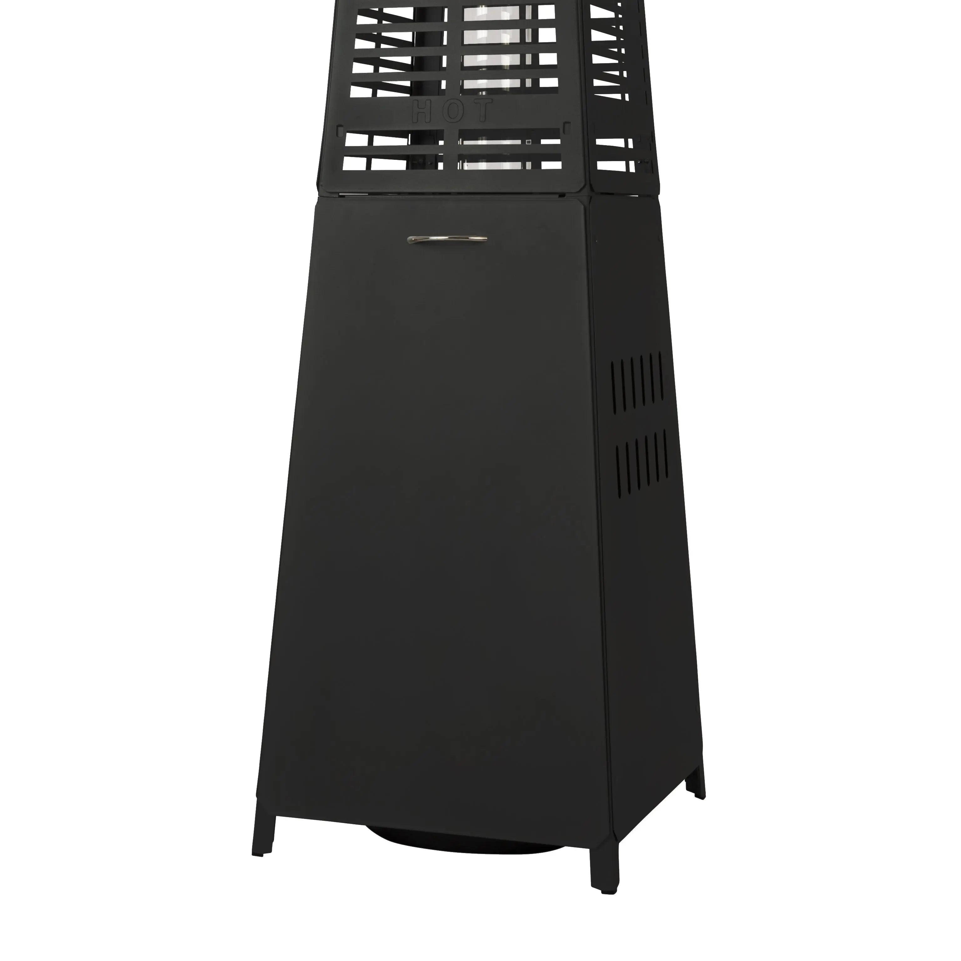 Modern Pyramid Flame Patio Heater, Black Fire Sense/Balkene Home