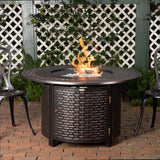 Bellante 44" Round Woven Aluminum Convertible Gas Fire Pit Table - Fire Sense/Balkene Home
