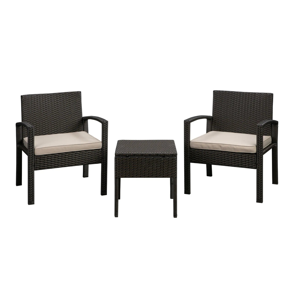 Bern Conversation Set in Mocha Wicker - Fire Sense/Balkene Home