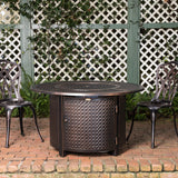 Briarwood 44" Round Hammered Aluminum Convertible Gas Fire Pit Table - Fire Sense/Balkene Home