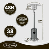 Commercial Series Patio Heater in Hammered Platinum Fire Sense