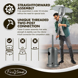 Commercial Series Patio Heater in Hammered Platinum Fire Sense