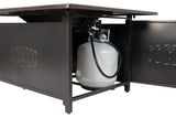 Dynasty 48" Rectangular Art Deco Aluminum Convertible Gas Fire Pit Table - Fire Sense/Balkene Home