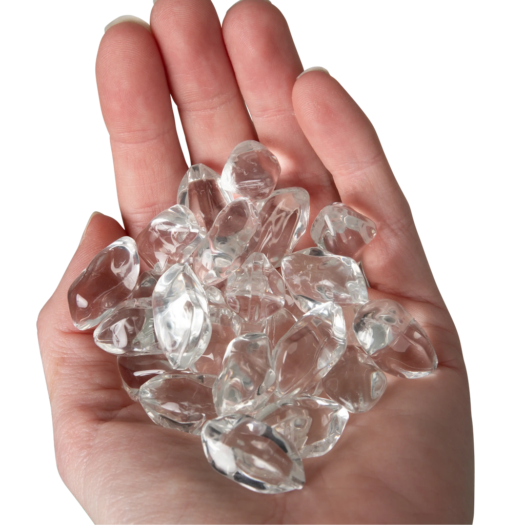 Fire Glass in Crystal Clear Tumbled Pebbles - Fire Sense/Balkene Home