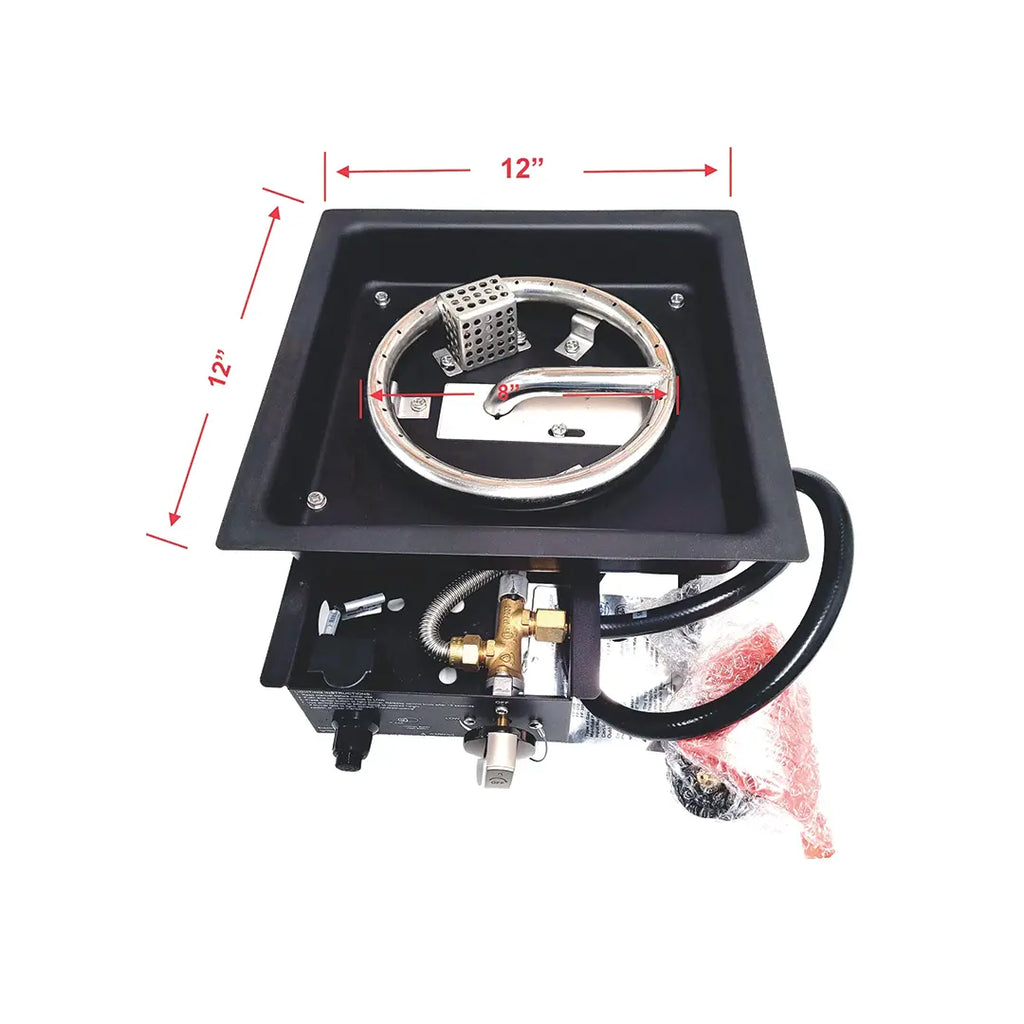 Fire Pit Square Burner 37,000 BTU Fire Sense