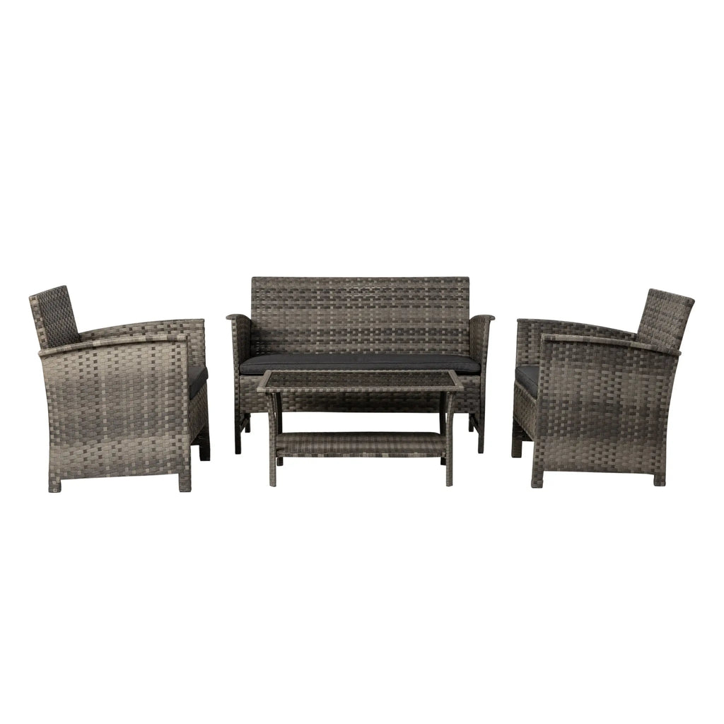 Jareth Wicker Patio Set in Gray - Fire Sense/Balkene Home