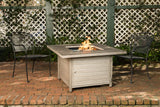 Langhorne 40" Square Woodgrain Aluminum Convertible Gas Fire Pit Table in Barnwood - Fire Sense/Balkene Home