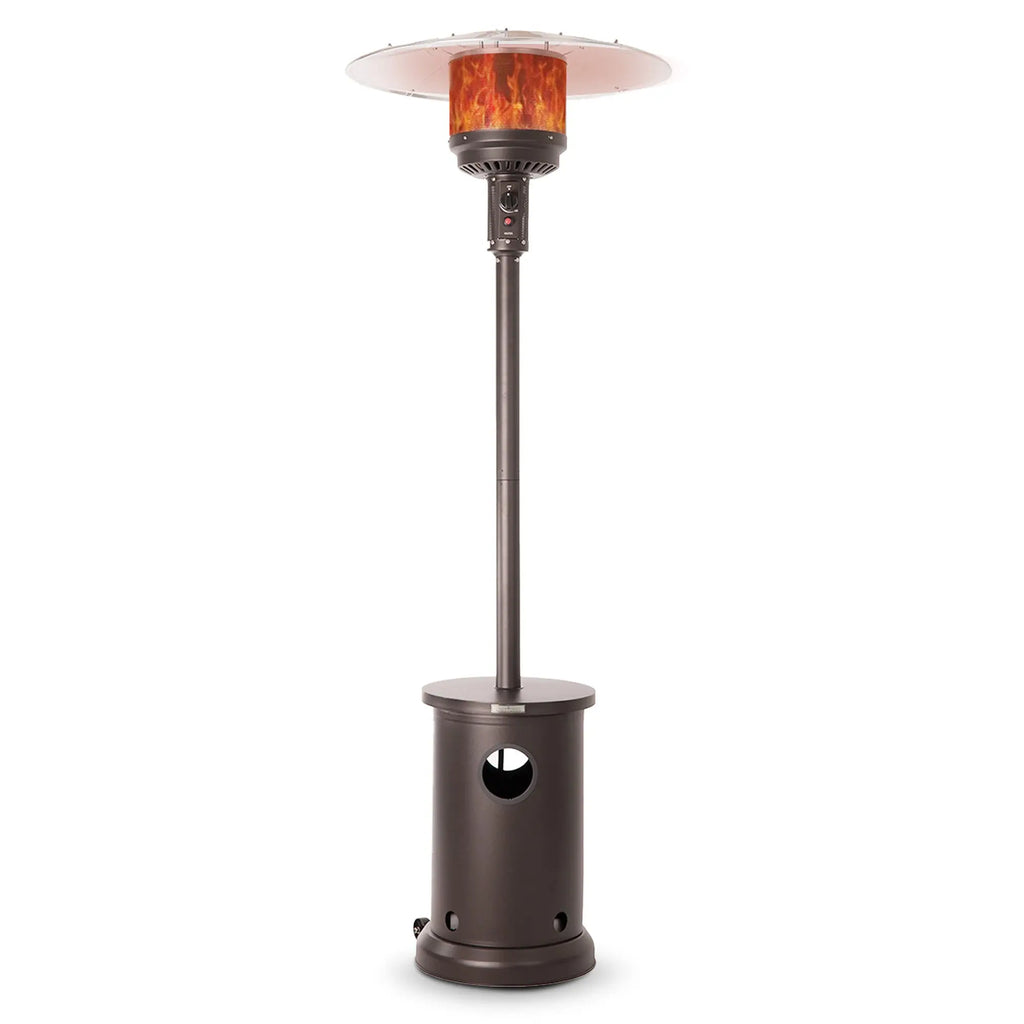 Mocha Finish Powder Coated Patio Heater with Permanent Table Fire Sense/Balkene Home
