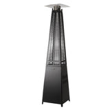 Modern Pyramid Flame Patio Heater, Matte Black Fire Sense