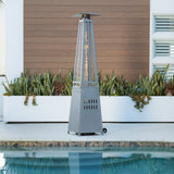 Modern Pyramid Flame Patio Heater, Platinum Fire Sense