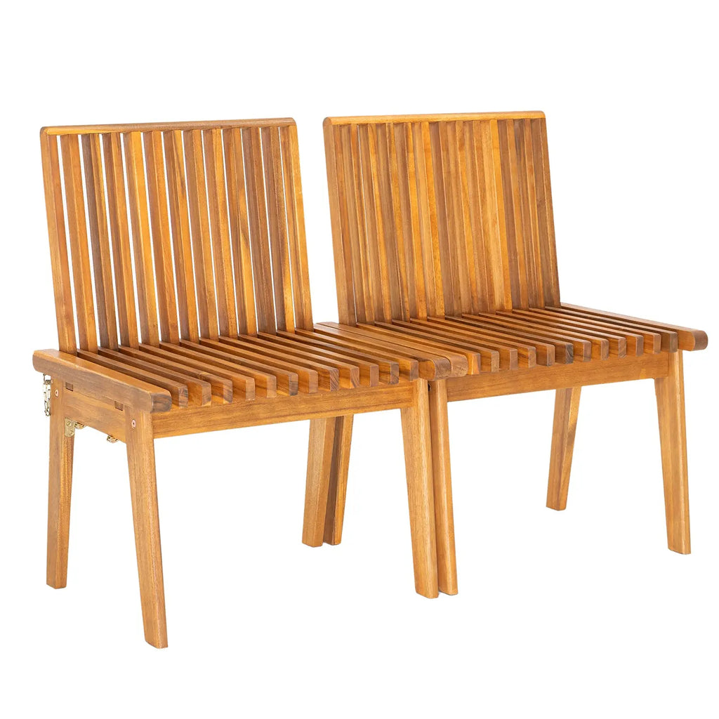 Modular Folding Wooden Bench – 2 Pc. Fire Sense/Balkene Home