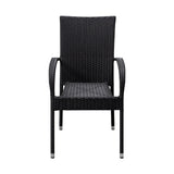 Morgan Outdoor Wicker Stacking Chairs - Black - Set of 4 Balkene Home