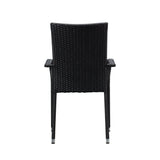 Morgan Outdoor Wicker Stacking Chairs - Black - Set of 4 Balkene Home