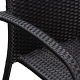 Morgan Outdoor Wicker Stacking Chairs - Black - Set of 4 Balkene Home
