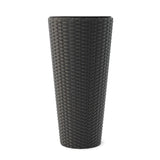 Noah Round Wicker Planter 2-piece Set in Black Balkene Home