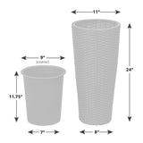 Noah Round Wicker Planter 2-piece Set in Mocha Balkene Home