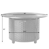 Perissa 44" Round Basketweave Aluminum Convertible Gas Fire Pit Table - Fire Sense/Balkene Home