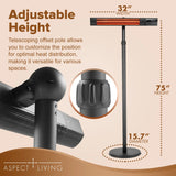 Pole Mounted Electric Patio Heater Fire Sense/Balkene Home
