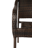 Rhodos Café Stacking Chairs in Mocha All-Weather Wicker - Set of 4 - Fire Sense/Balkene Home