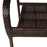 Rhodos Café Stacking Chairs in Mocha All-Weather Wicker - Set of 4 - Fire Sense/Balkene Home