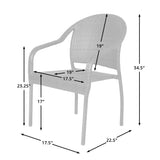 Rhodos Café Stacking Chairs in Mocha All-Weather Wicker - Set of 4 - Fire Sense/Balkene Home