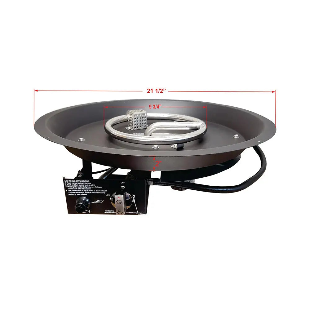 Round Convertible Gas Fire Pit Burner (LPG/Natural Gas) Fire Sense