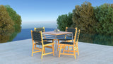 Sava Indoor-Outdoor Armless Dining Side Chair in Black Webbing Balkene Home