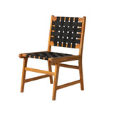 Sava Indoor-Outdoor Armless Dining Side Chair in Black Webbing Balkene Home
