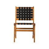 Sava Indoor-Outdoor Armless Dining Side Chair in Black Webbing Balkene Home