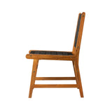 Sava Indoor-Outdoor Armless Dining Side Chair in Black Webbing Balkene Home