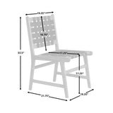 Sava Indoor-Outdoor Armless Dining Side Chair in Black Webbing Balkene Home