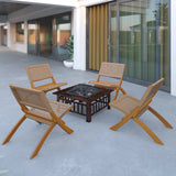 Sava Indoor-Outdoor Folding Chair in Tan Wicker Balkene Home