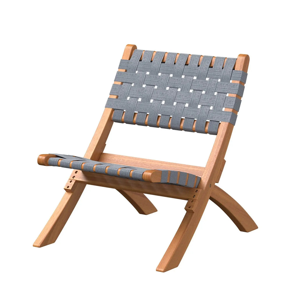 Sava Indoor-Outdoor Folding Chair in Warm Gray Webbing - Fire Sense/Balkene Home