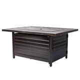 Sawyer 48" Rectangular Aluminum Convertible Gas Fire Pit Table - Fire Sense/Balkene Home