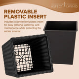 Sierra Square Wicker Planter 2-piece Set in Black Fire Sense/Balkene Home