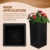 Sierra Square Wicker Planter 2-piece Set in Black Fire Sense/Balkene Home