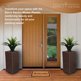 Sierra Square Wicker Planter 2-piece Set in Brown Fire Sense/Balkene Home
